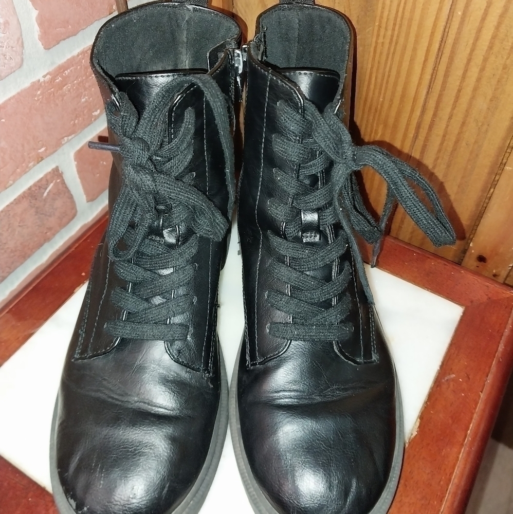 Women's Drayke Report Black Boots  Zipper Tie Classic Size 7.5 Women